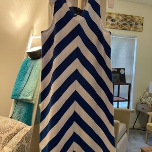 Polo Ralph Lauren Blue and White Backless Dress